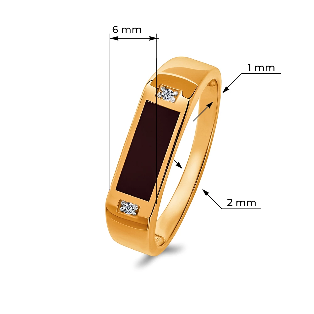 Кольцо с фианитами из красного золота 375 пробы