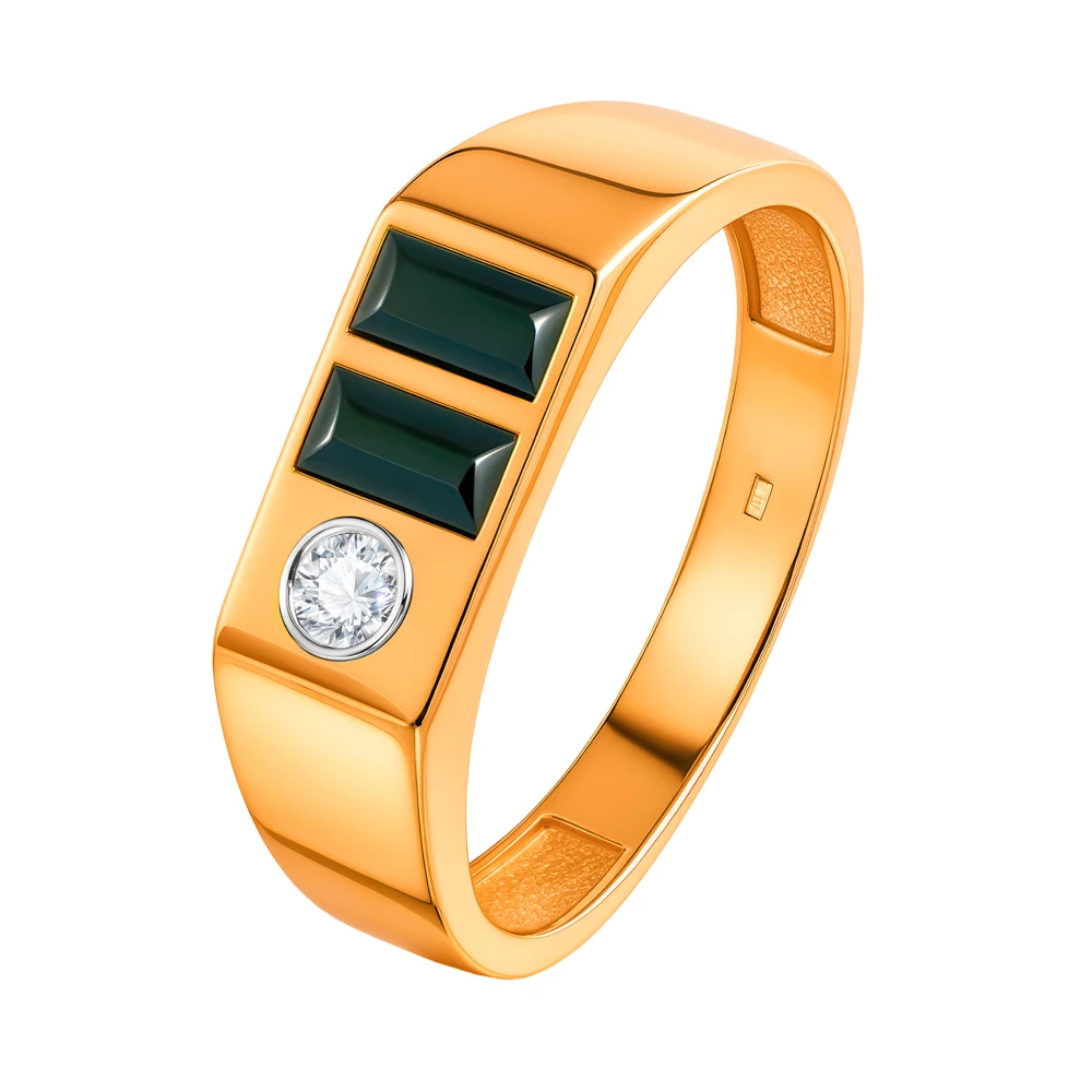 Кольцо с фианитом из красного золота 585 пробы Кольцо с фианитом из красного золота 585 пробы