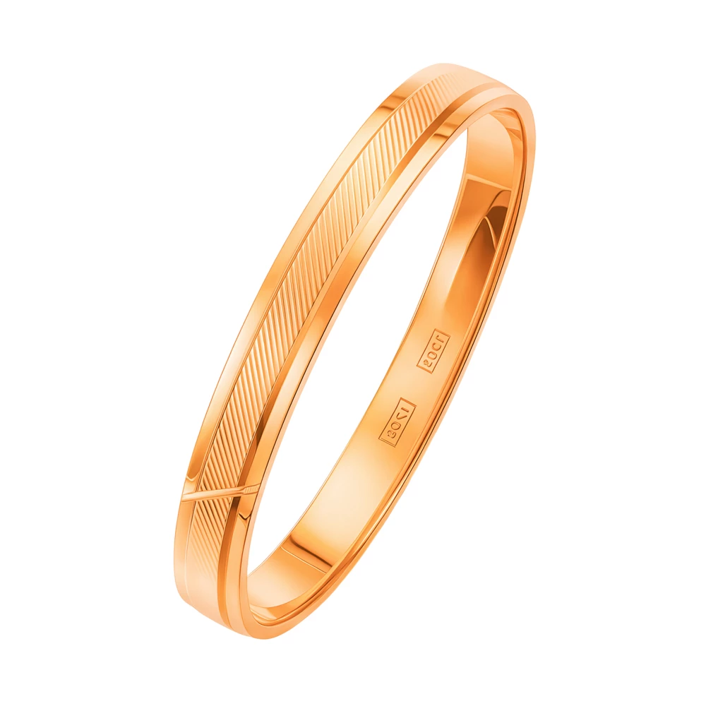 Кольцо обручальное из красного золота 375 пробы