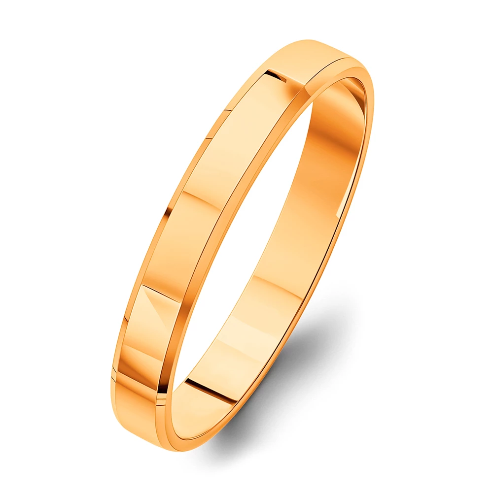 Кольцо обручальное из красного золота 585 пробы