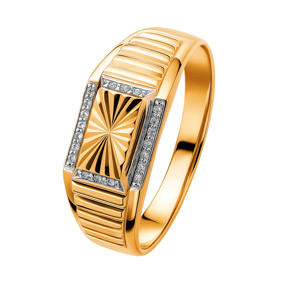 Кольцо с фианитами из красного золота 375 пробы Кольцо с фианитами из красного золота 375 пробы