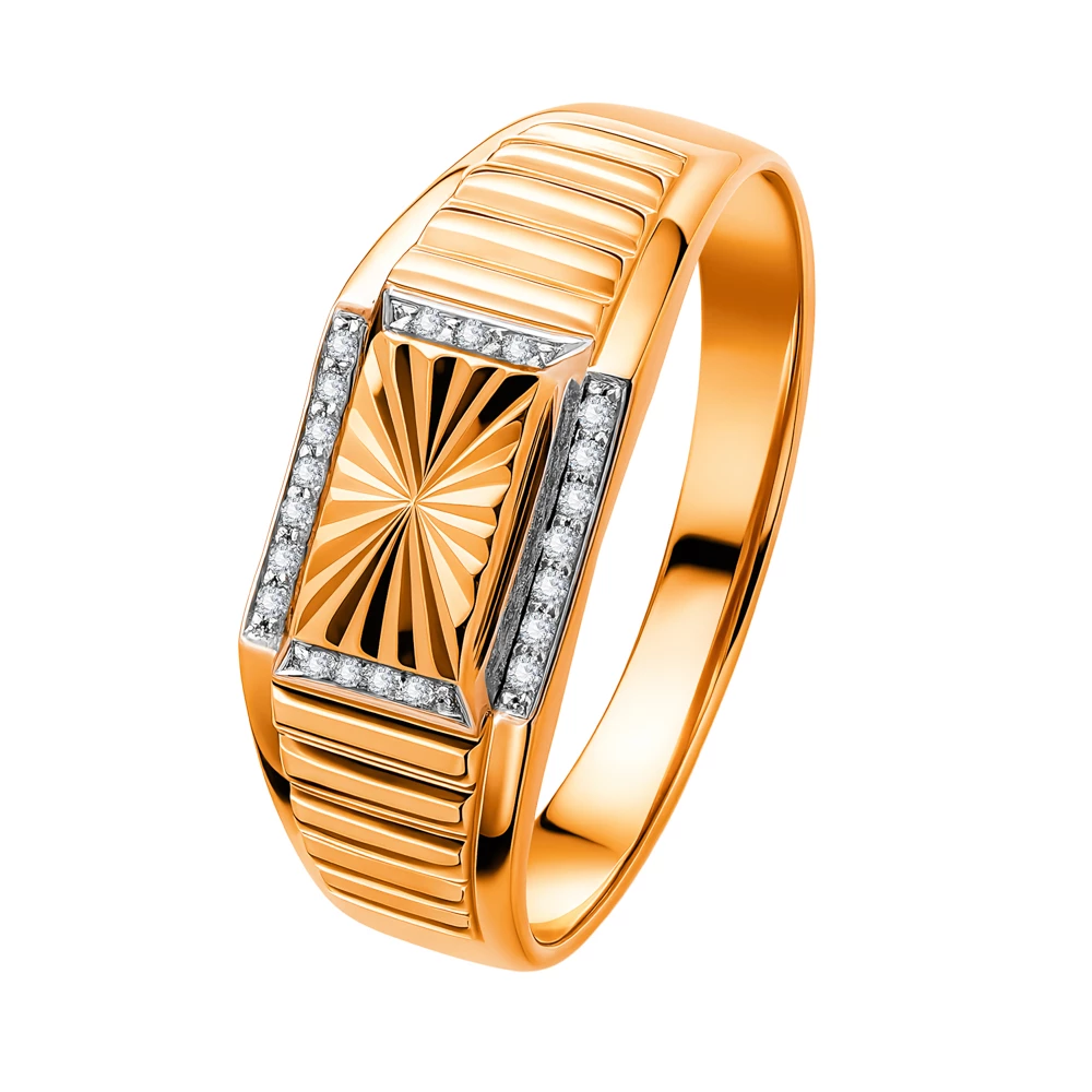 Кольцо с фианитами из красного золота 375 пробы