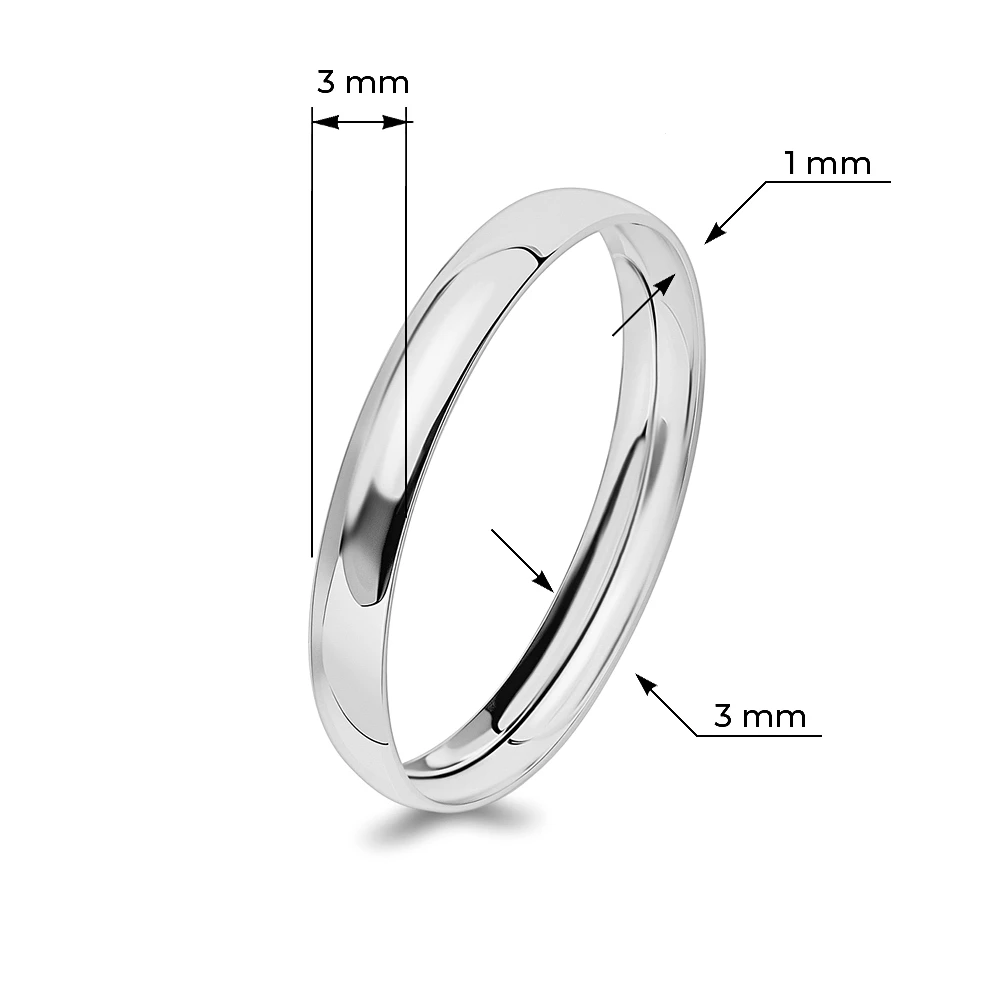 Кольцо обручальное из белого золота 375 пробы