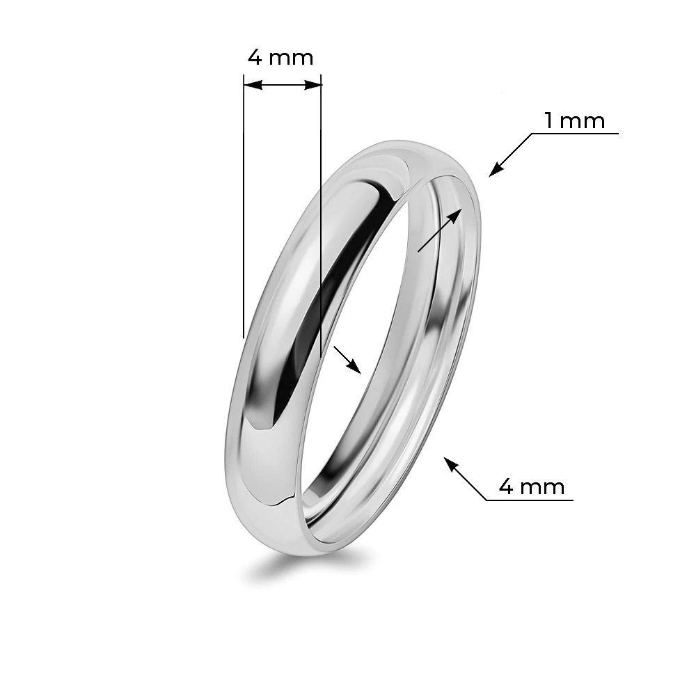 Кольцо обручальное из белого золота 375 пробы