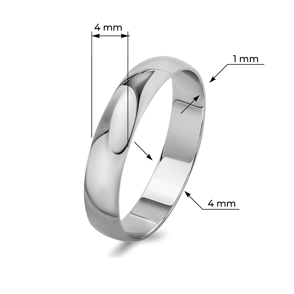 Кольцо обручальное из белого золота 375 пробы