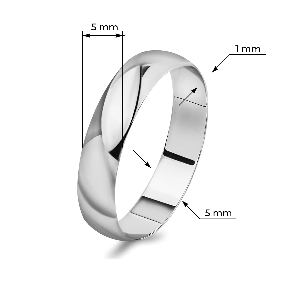 Кольцо обручальное из белого золота 375 пробы