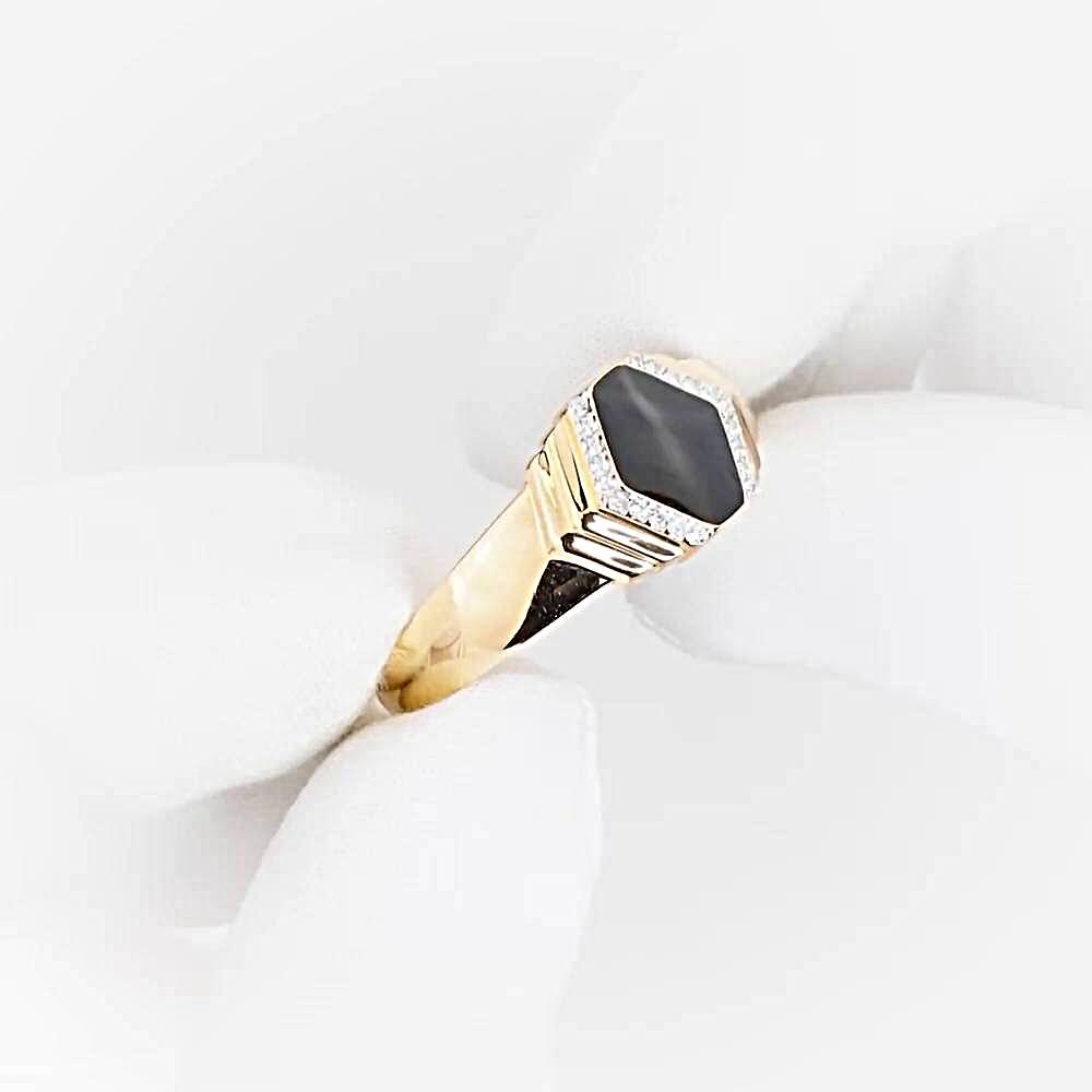 Кольцо с фианитами из красного золота 585 пробы 1