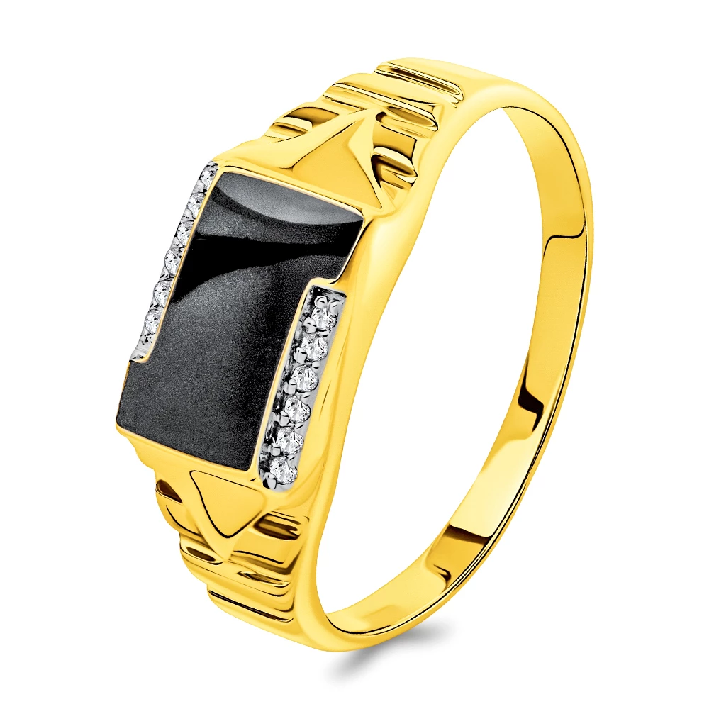 Кольцо с фианитами из красного золота 375 пробы