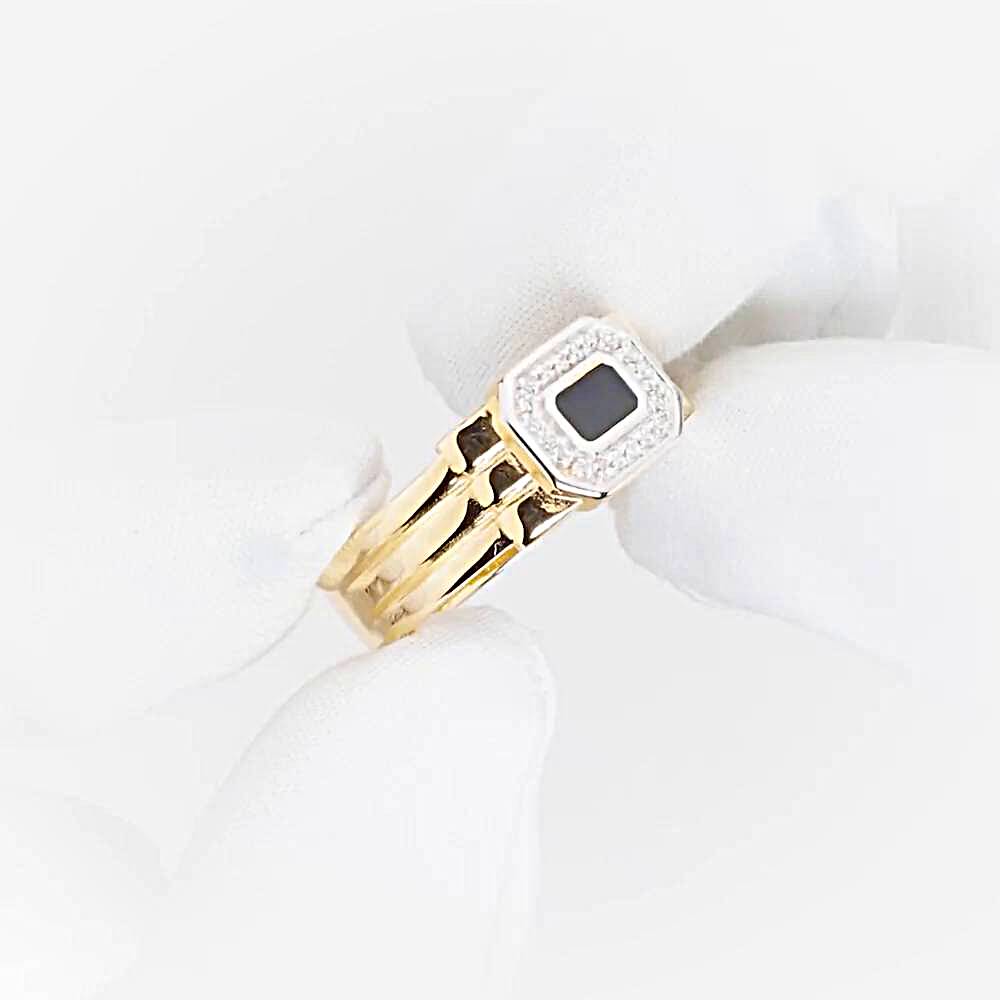 Кольцо с фианитами из красного золота 585 пробы 1