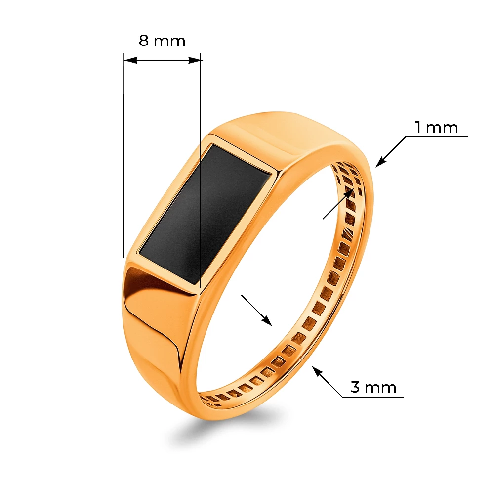 Кольцо с фианитом из красного золота 585 пробы