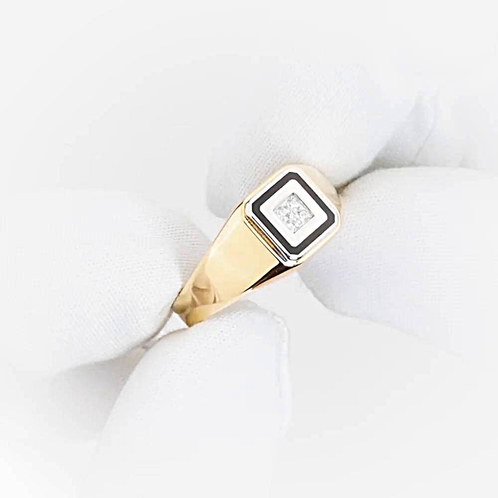 Кольцо с фианитами из красного золота 585 пробы 1