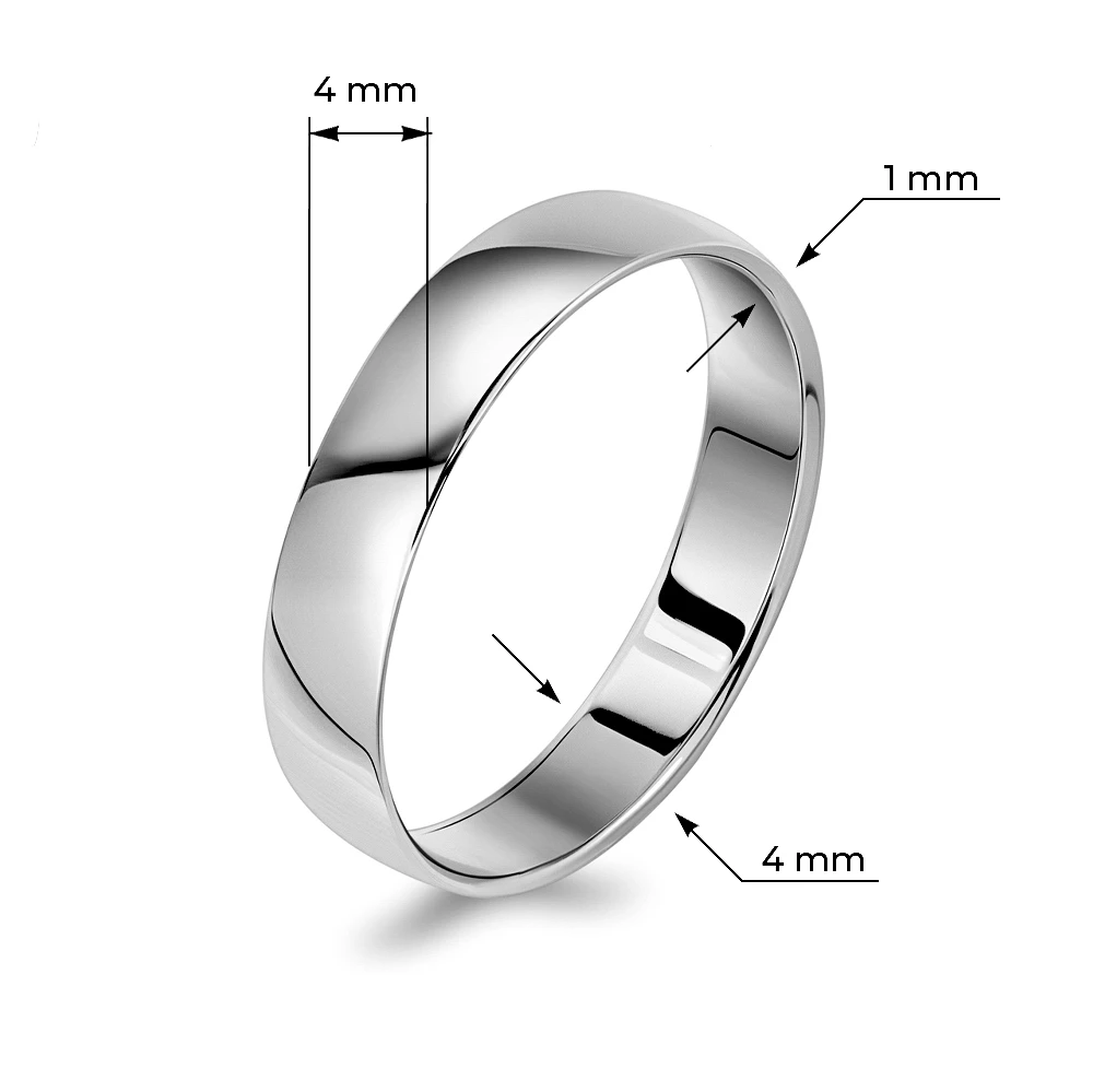 Кольцо обручальное из белого золота 585 пробы
