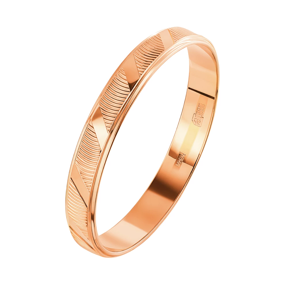 Кольцо обручальное из красного золота 585 пробы