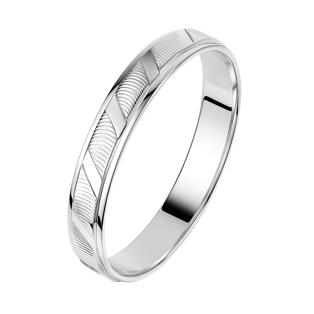 Кольцо обручальное из белого золота 585 пробы