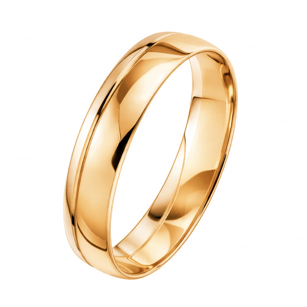 Кольцо обручальное из комбинированного золота 585 пробы
