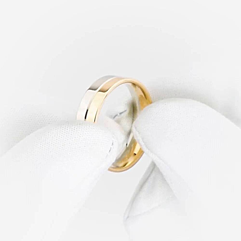 Кольцо обручальное из комбинированного золота 585 пробы