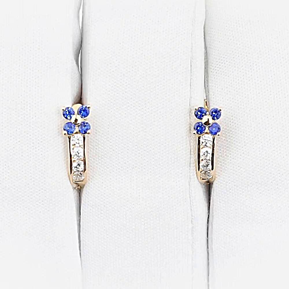 Серьги детские с фианитами из красного золота 585 пробы 1