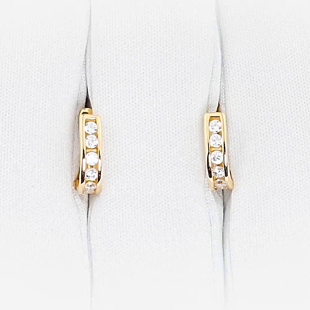 Серьги детские с фианитами из красного золота 585 пробы 1