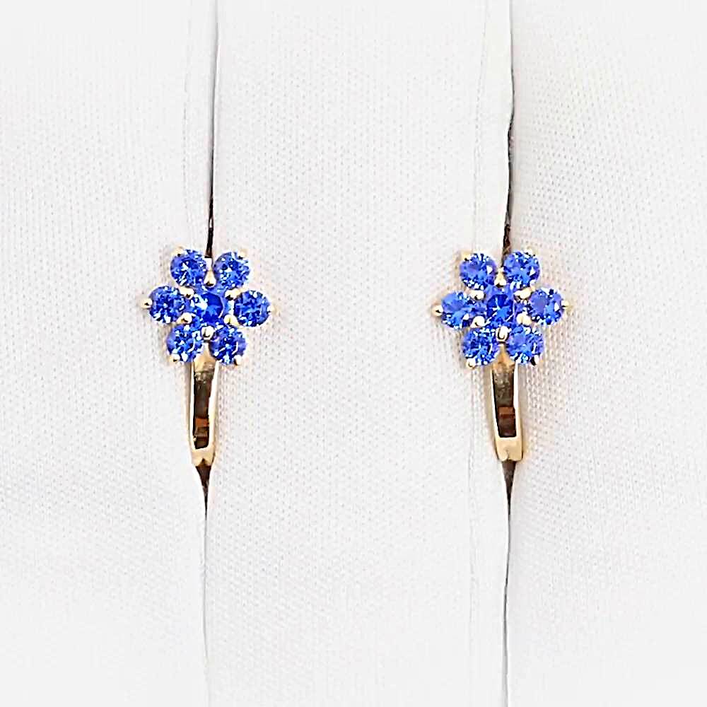 Серьги детские с фианитами из красного золота 585 пробы 1