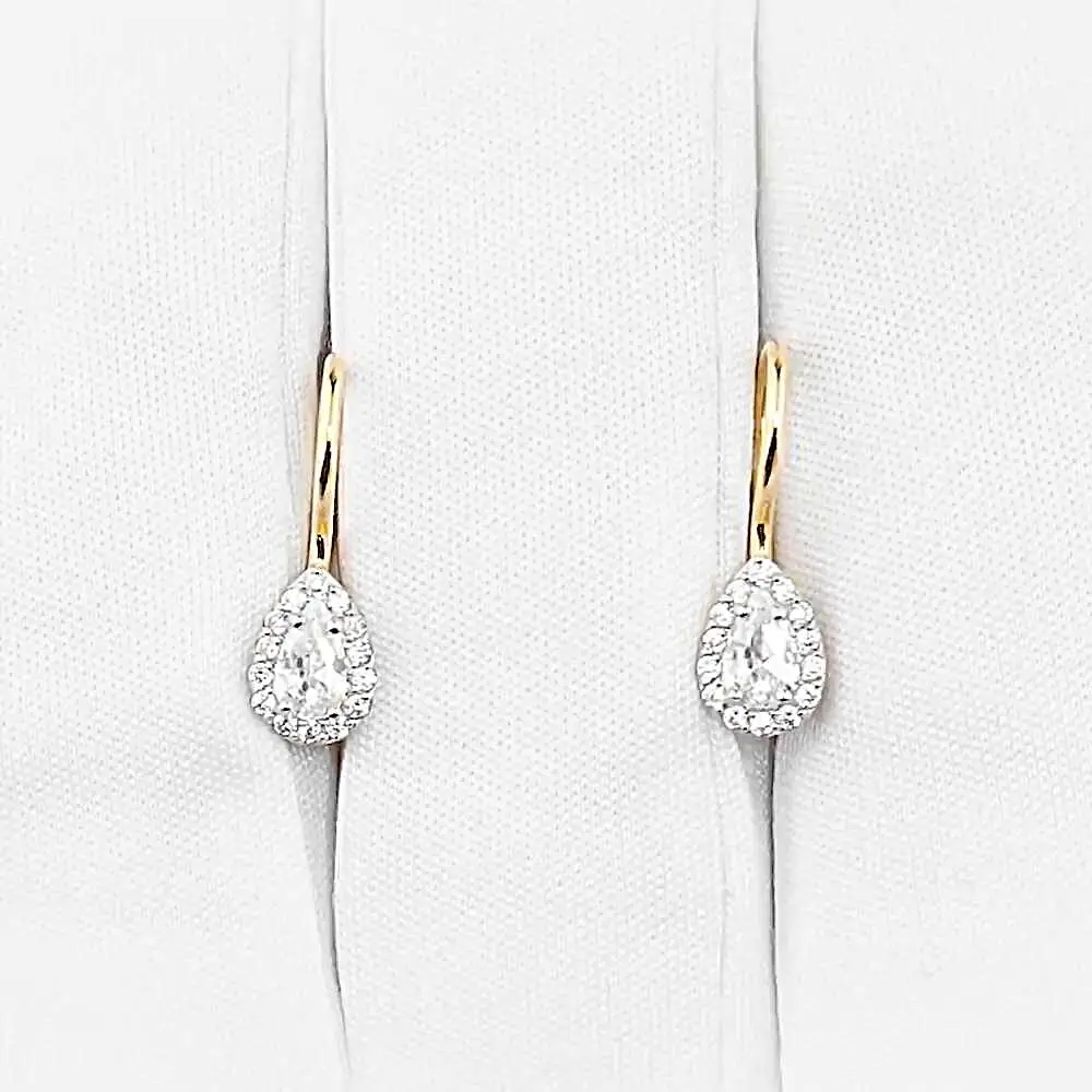 Серьги детские с фианитами из красного золота 585 пробы 2