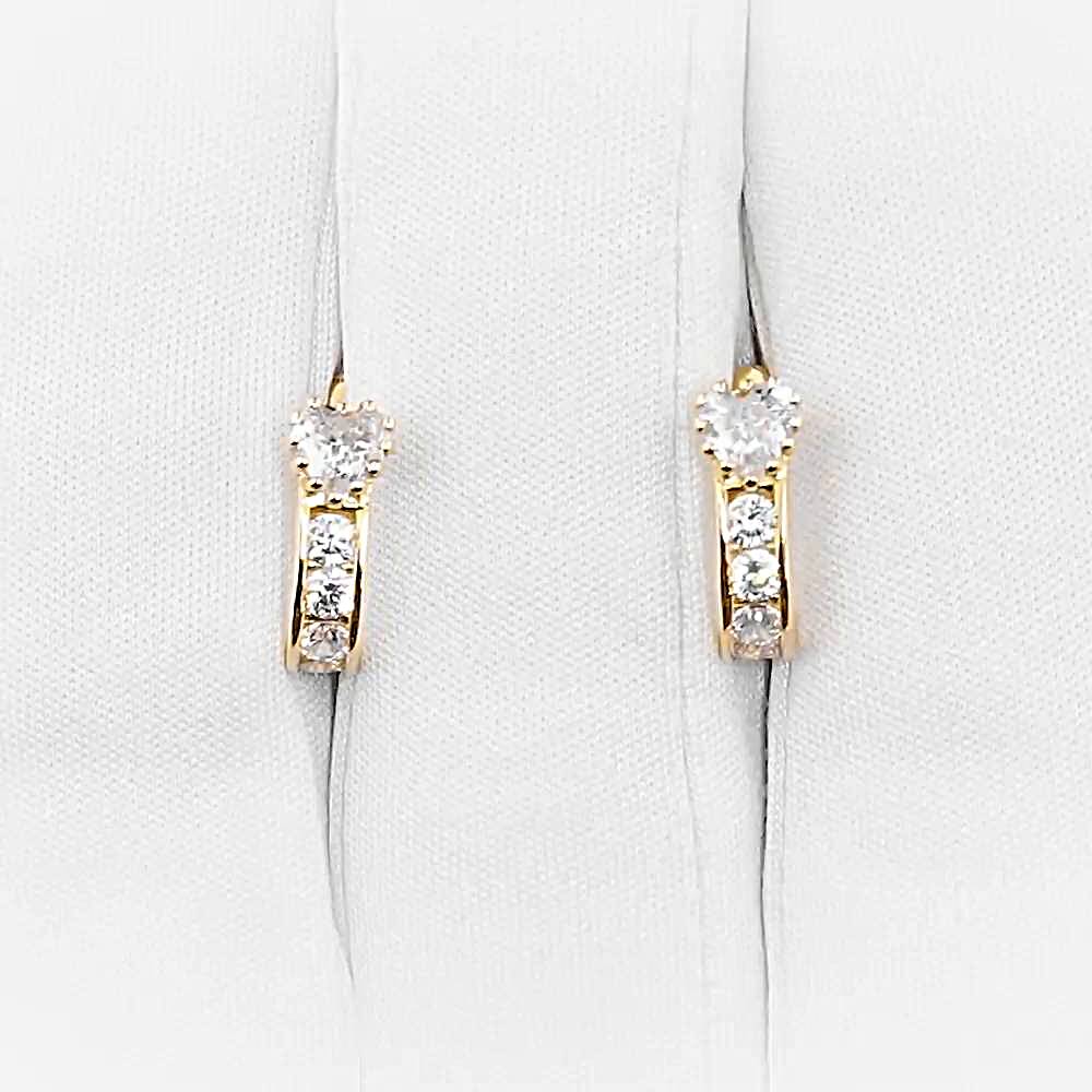 Серьги детские с фианитами из красного золота 375 пробы 1