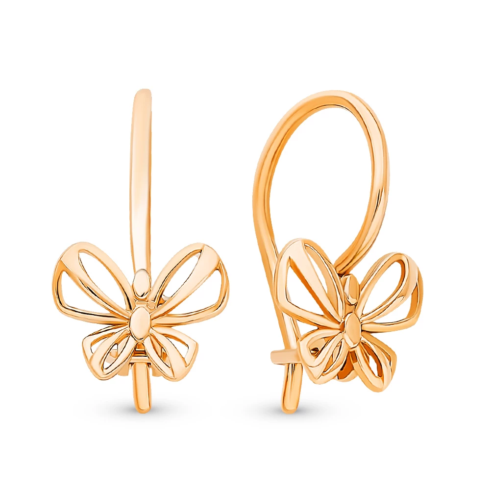 Серьги детские из красного золота 585 пробы 1