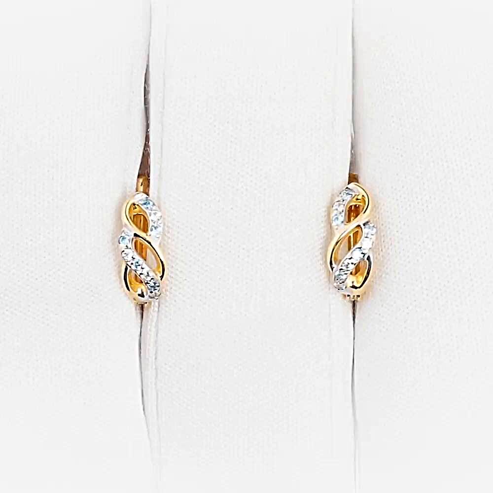 Серьги детские с фианитами из красного золота 375 пробы 1