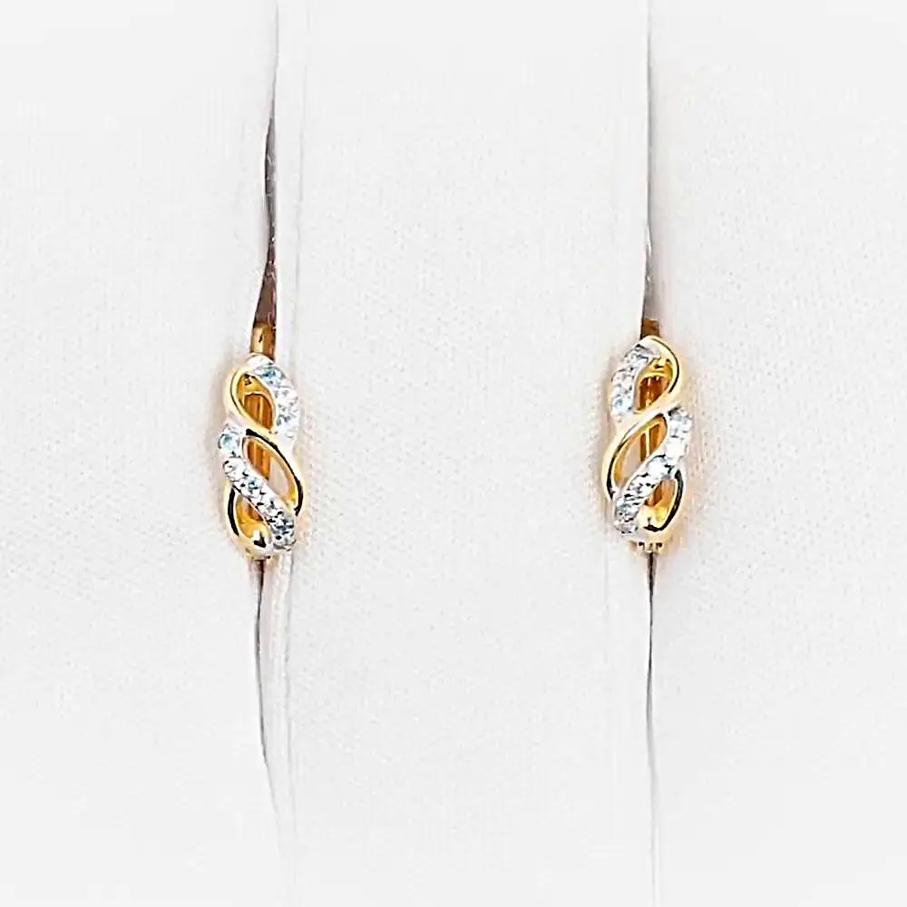 Серьги детские с фианитами из красного золота 375 пробы 2