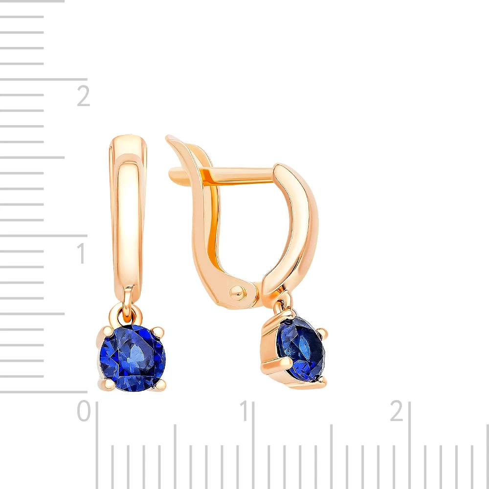 Серьги детские с фианитами из красного золота 375 пробы 2