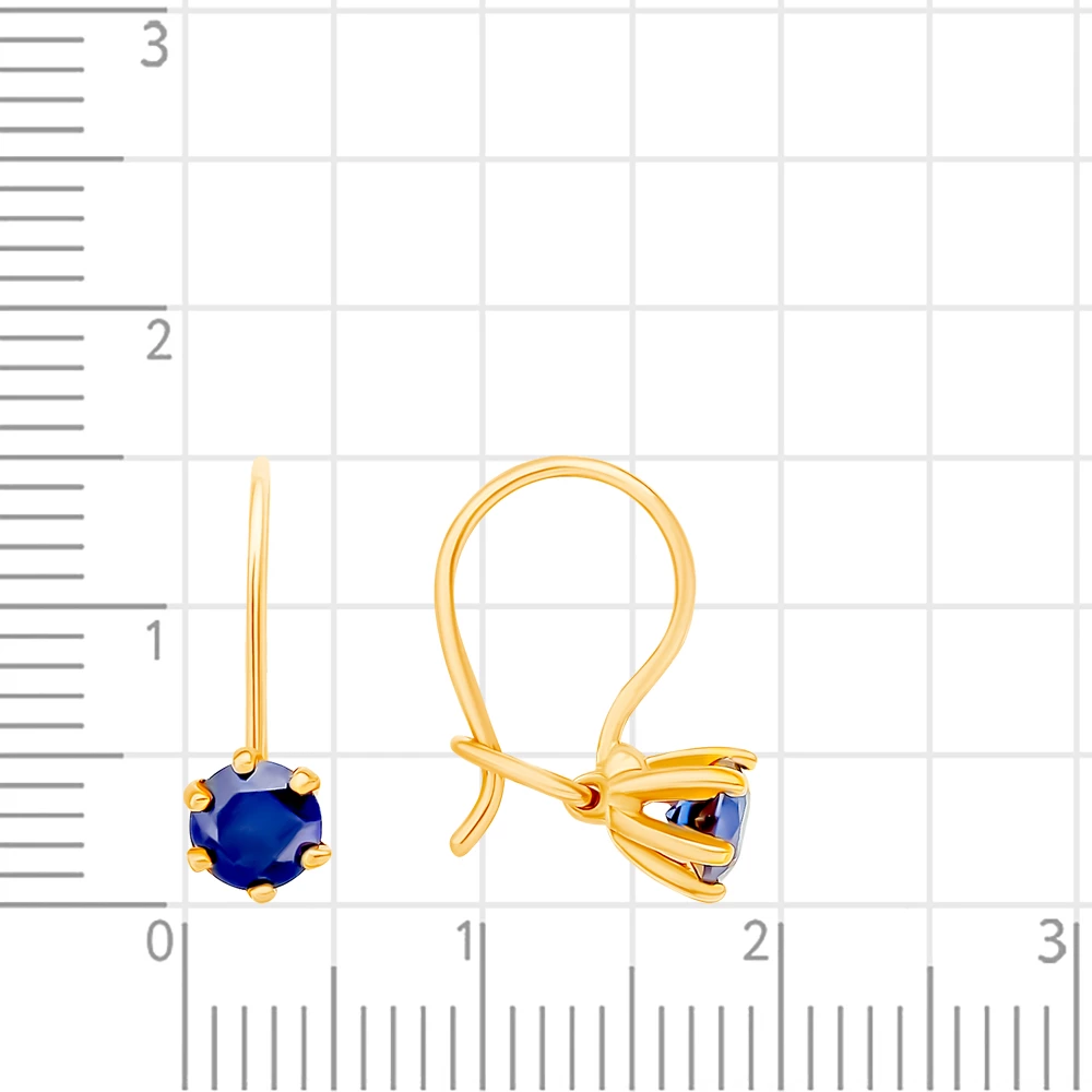 Серьги детские с фианитами из красного золота 375 пробы 2
