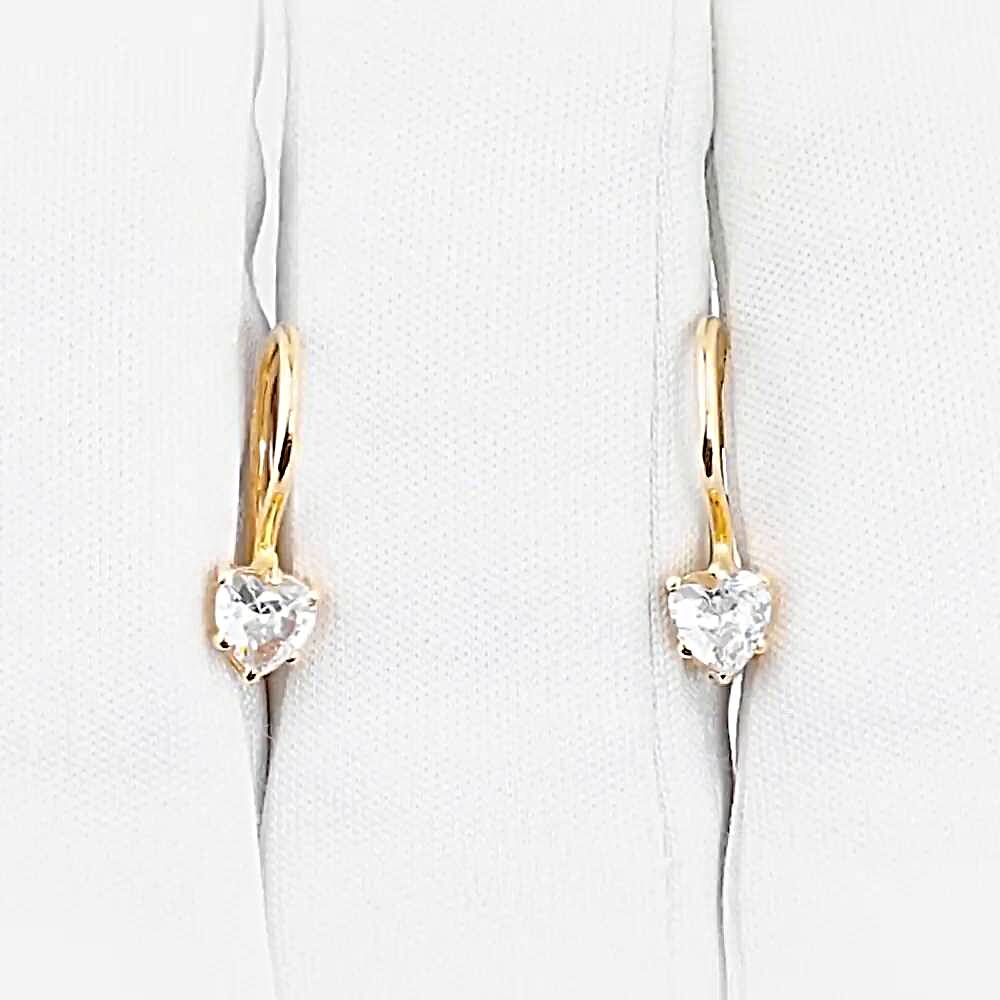 Серьги детские с фианитами из красного золота 585 пробы 1