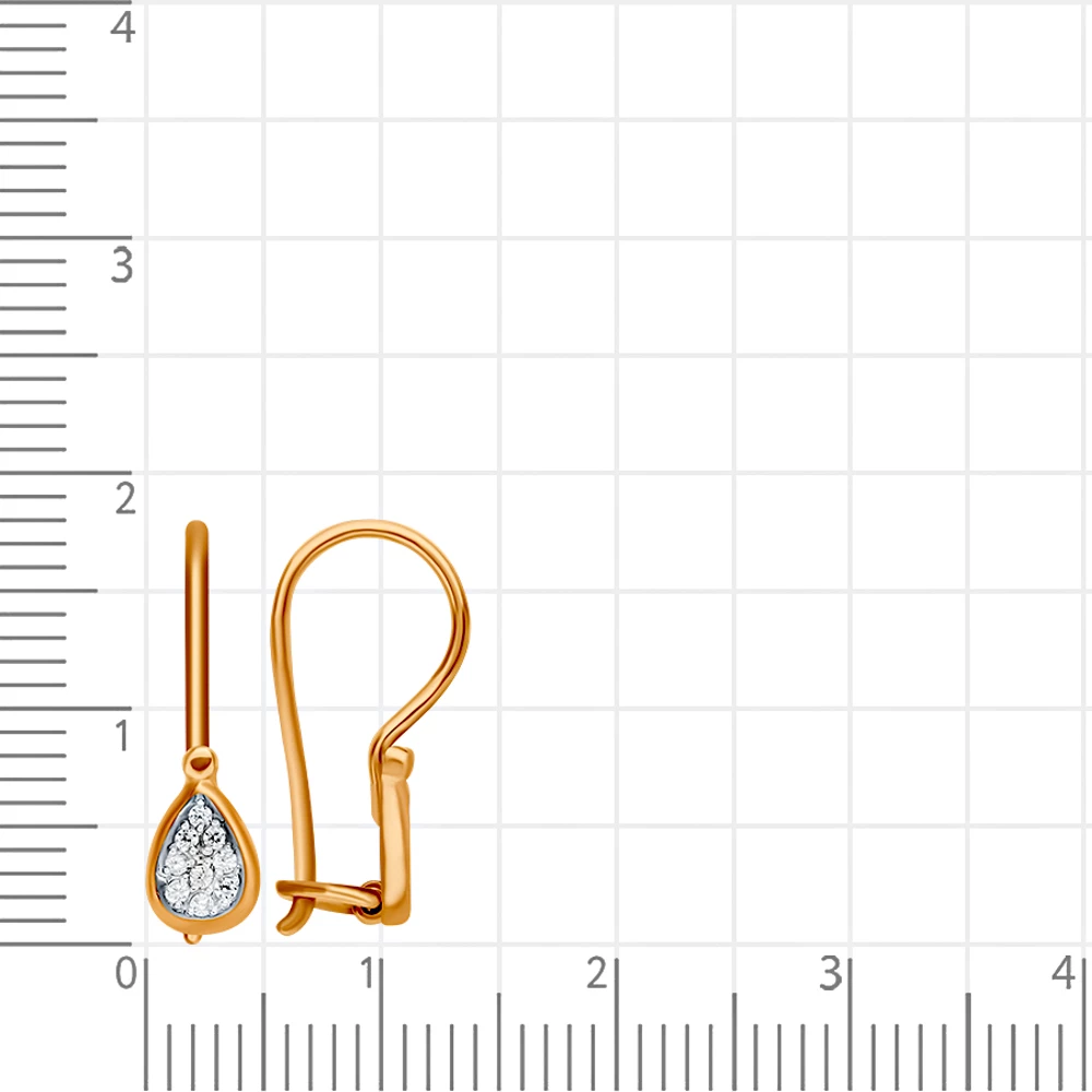 Серьги детские с фианитами из красного золота 375 пробы 2