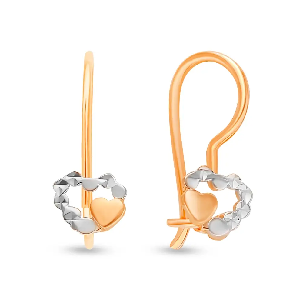 Серьги детские из красного золота 585 пробы