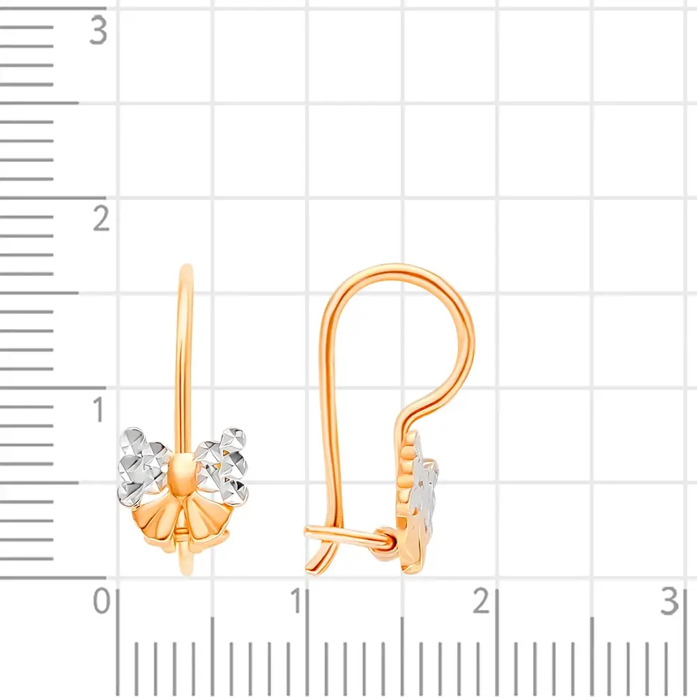 Серьги детские из красного золота 585 пробы 3