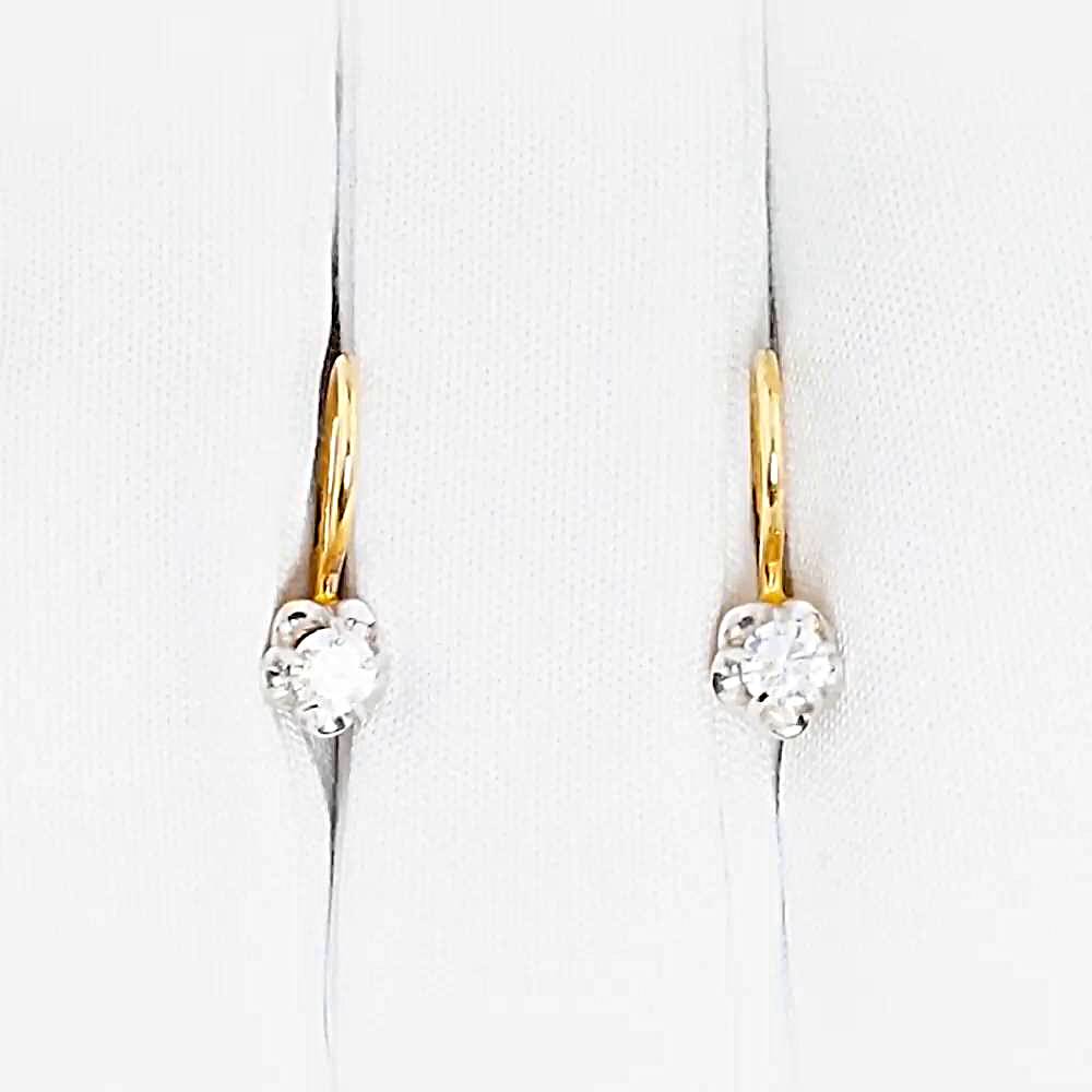 Серьги детские с фианитами из красного золота 585 пробы 1