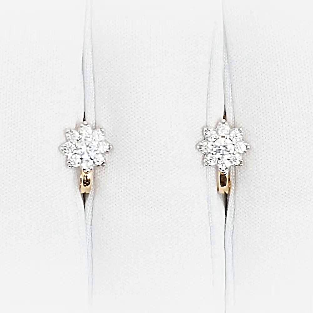 Серьги детские с фианитами из красного золота 375 пробы 1