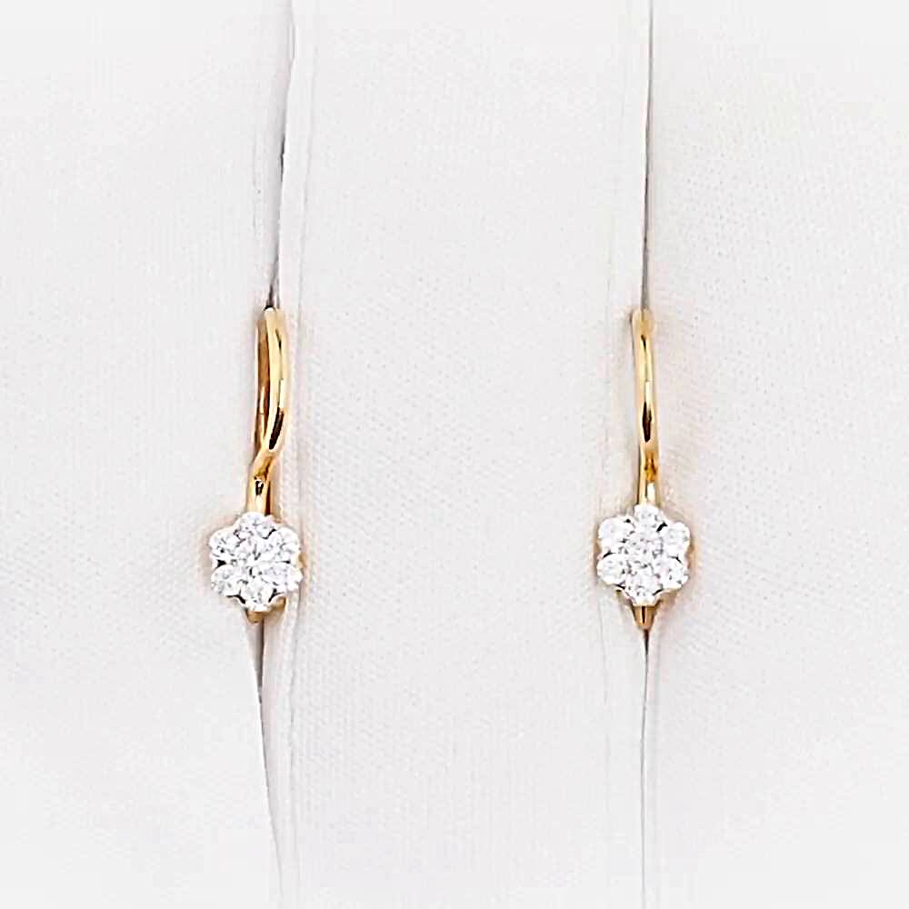 Серьги детские с фианитами из красного золота 375 пробы 1