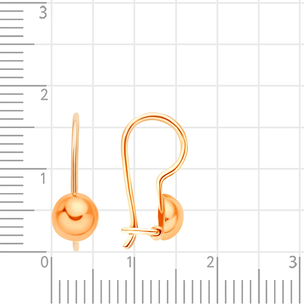 Серьги детские из красного золота 375 пробы 2