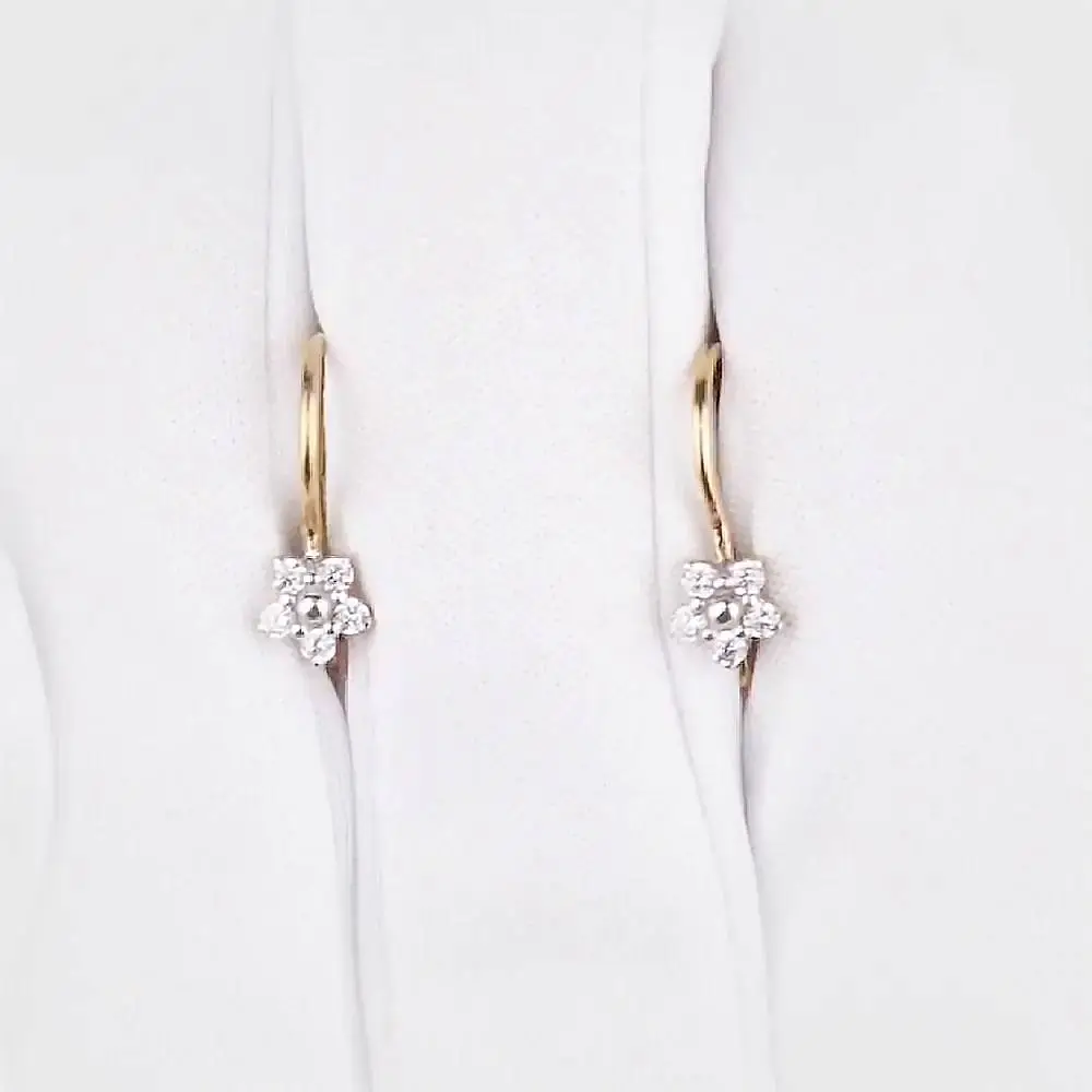 Серьги детские с фианитами из красного золота 375 пробы 2