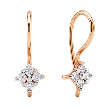 Серьги детские с фианитами из красного золота 375 пробы