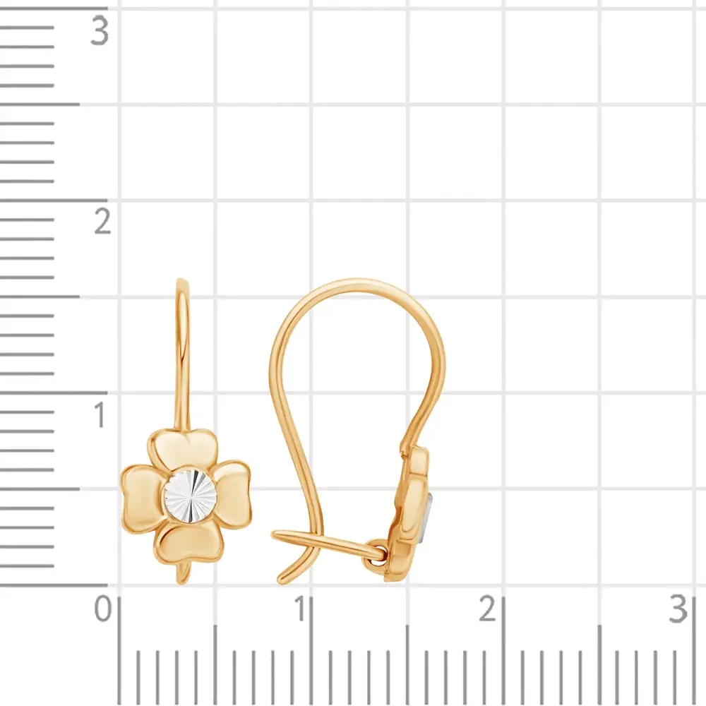 Серьги детские из красного золота 375 пробы 2