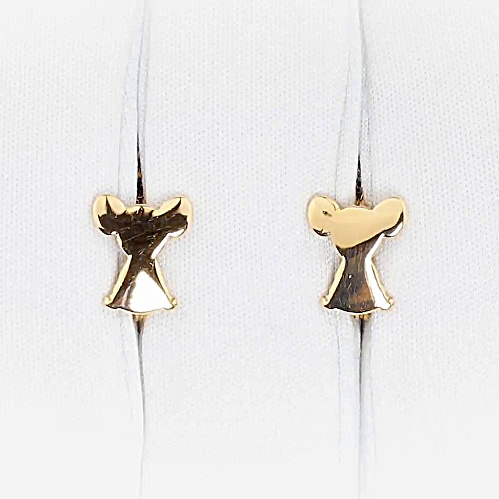 Серьги  Мышь детские из красного золота 585 пробы 1