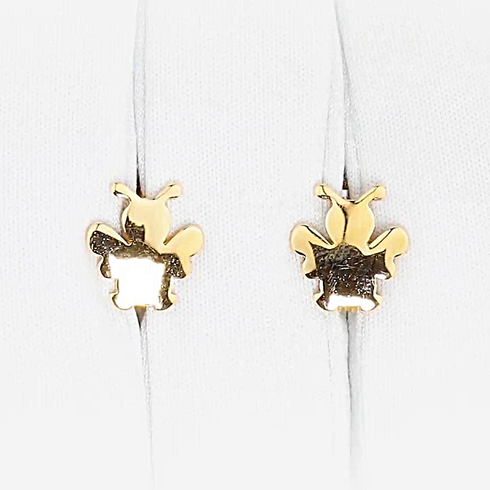 Серьги  Пчелка детские из красного золота 585 пробы 1