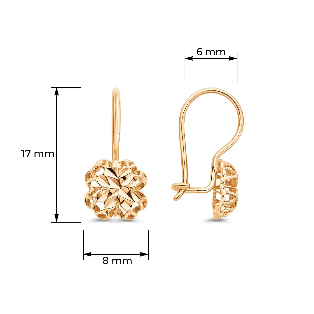 Серьги детские из красного золота 375 пробы 3