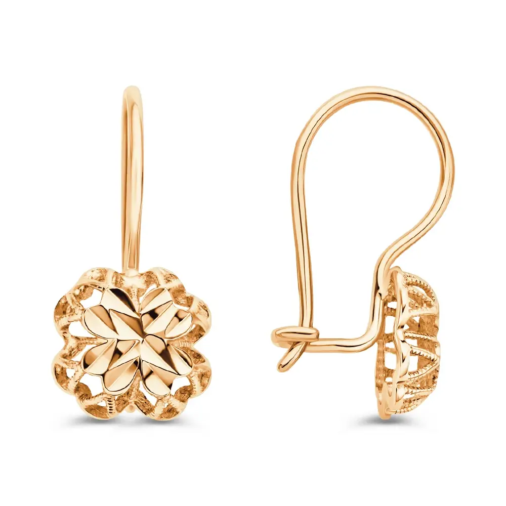 Серьги детские из красного золота 375 пробы 2