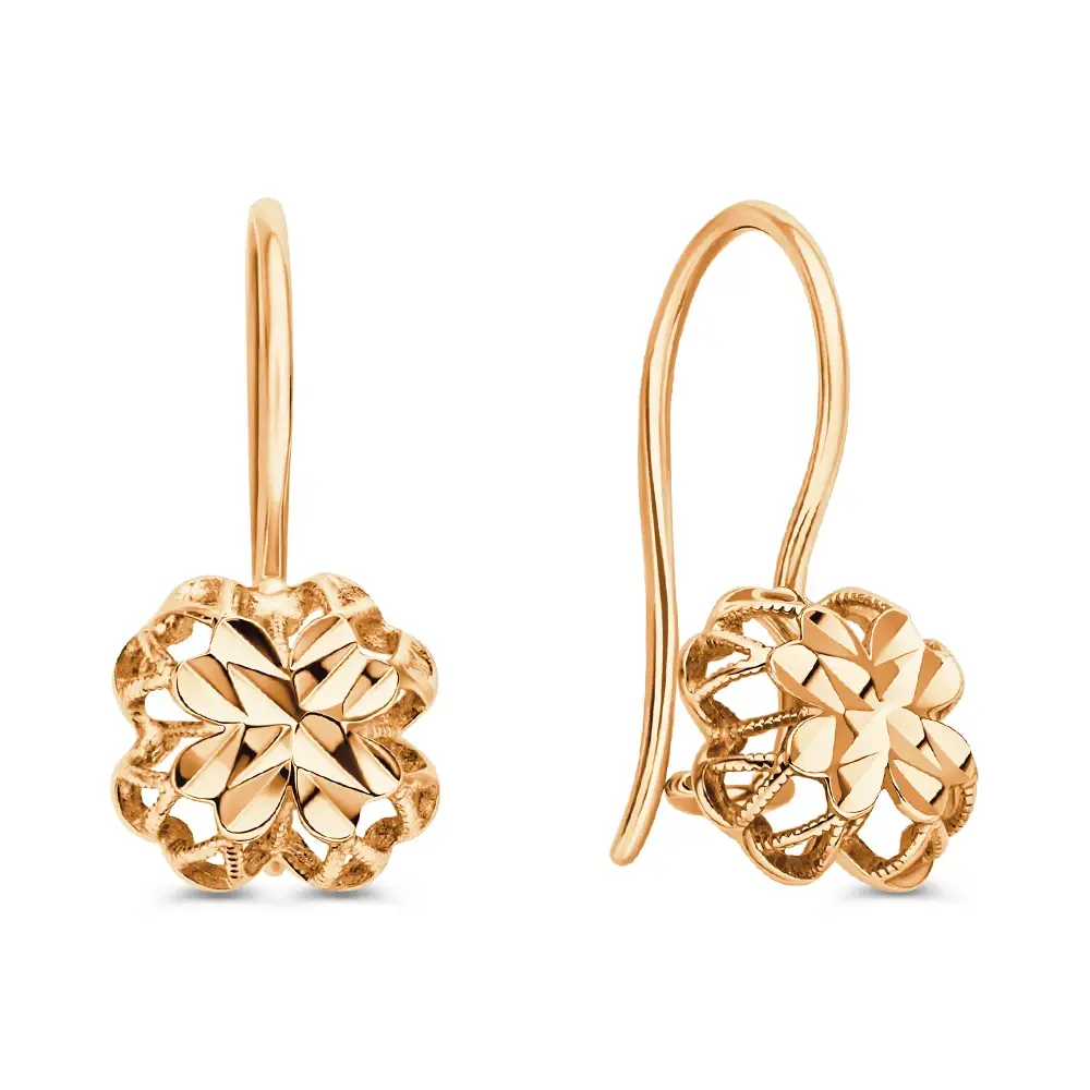 Серьги детские из красного золота 375 пробы 1