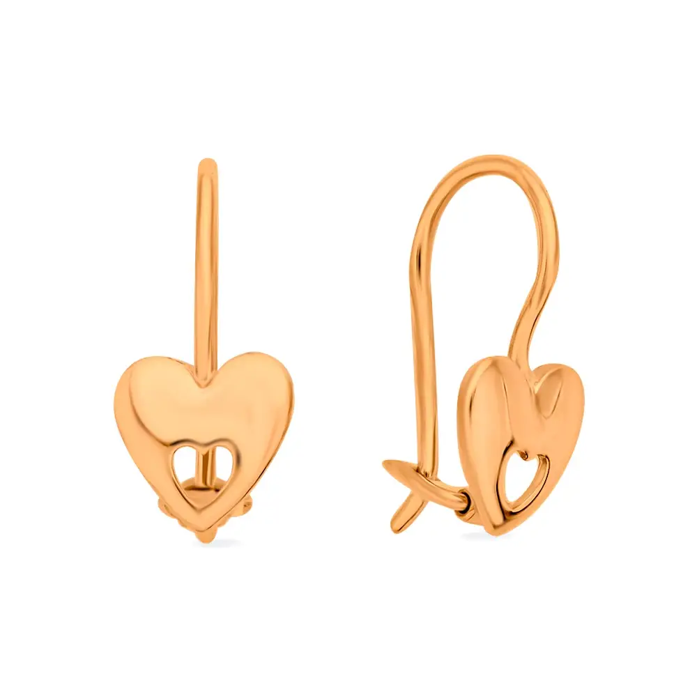 Серьги детские из красного золота 375 пробы 1