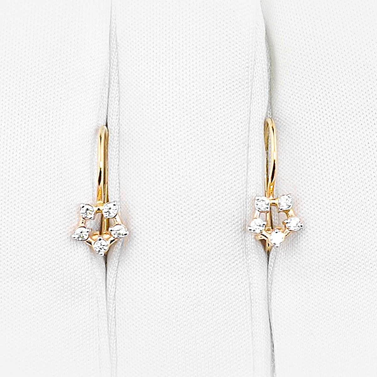 Серьги детские с фианитами из красного золота 375 пробы 1