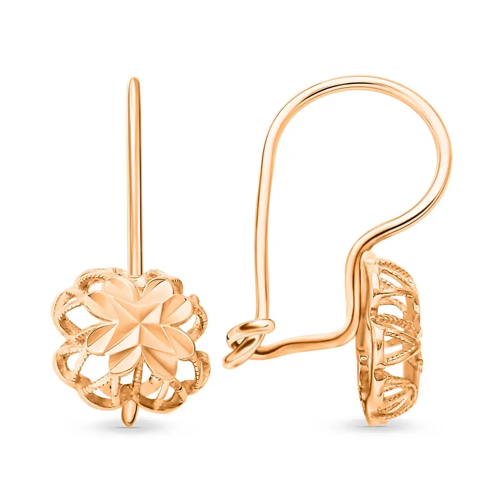 Серьги детские из красного золота 585 пробы 3