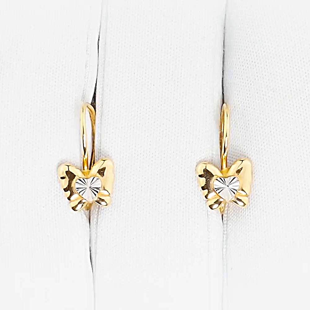 Серьги  Бабочка детские из красного золота 585 пробы 1